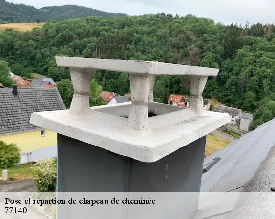 Pose et répartion de chapeau de cheminée nonville-77140 Lobry Ramonage